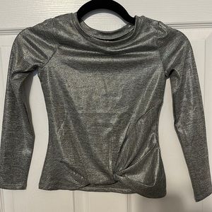 NWT BEBE girls silver shiny shirt